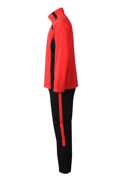 WTV176 online ordering men's sports suit design contrast magic sleeve sports suit sports suit center side view